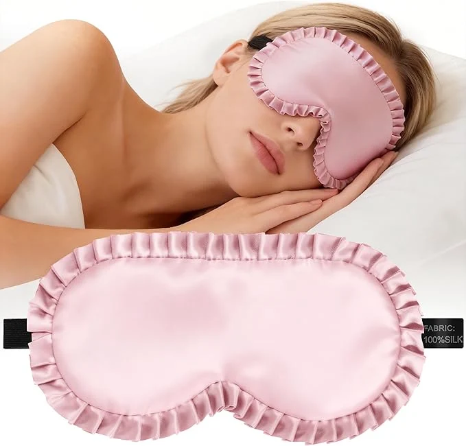 Smart Silk Sleep Mask for Women Mulberry Silk Eye Mask Soft Wavy Edge Eye