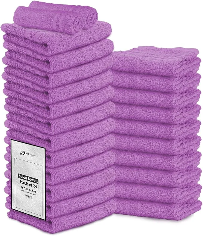 First-Class Hand Towels Purple Economy Salon Towels Natural