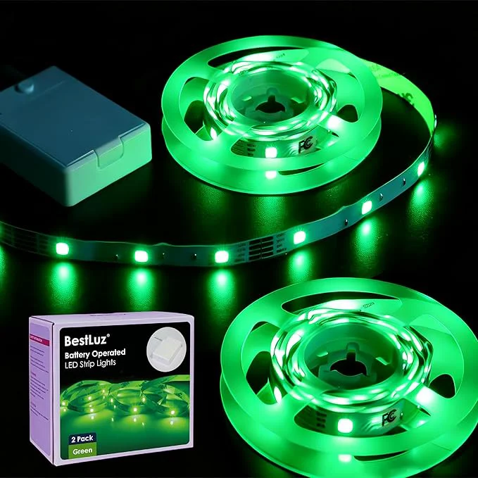 Innovative Luz Battery Powered LED Strip Lights 2X 3.33ft Flexible Green Light Strip Selected