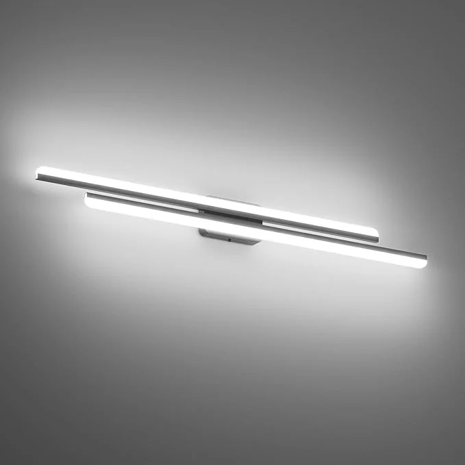 Pure Ralbay 48 Matte Black Vanity Lights 48W Frosted Aluminum Modern LED Black Traditional
