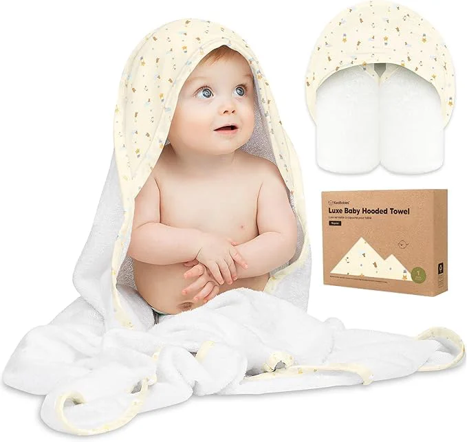 Flexible KeaBabies Hooded Baby Towel for Newborn Pure