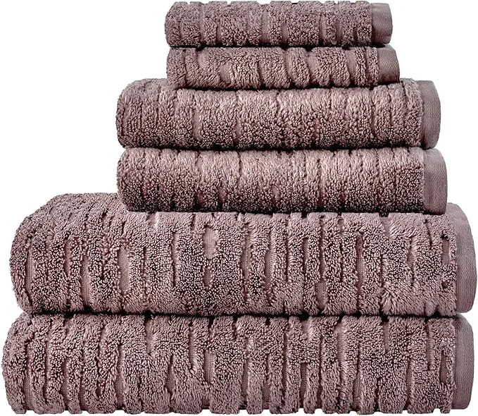 High-Performance SKL Home CloudSoft Cotton Luxury 6-Piece Towel Set 600 GSM Ultra Plush Top-Quality