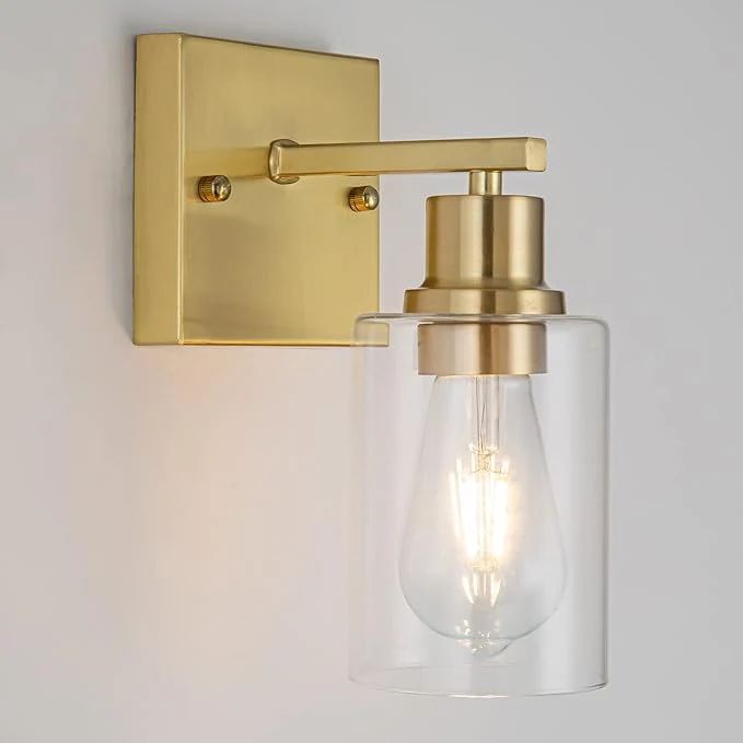 Practical 1-Lights Gold Bathroom Light Fixture Brushed Brass Vanity Light Fine Crafted