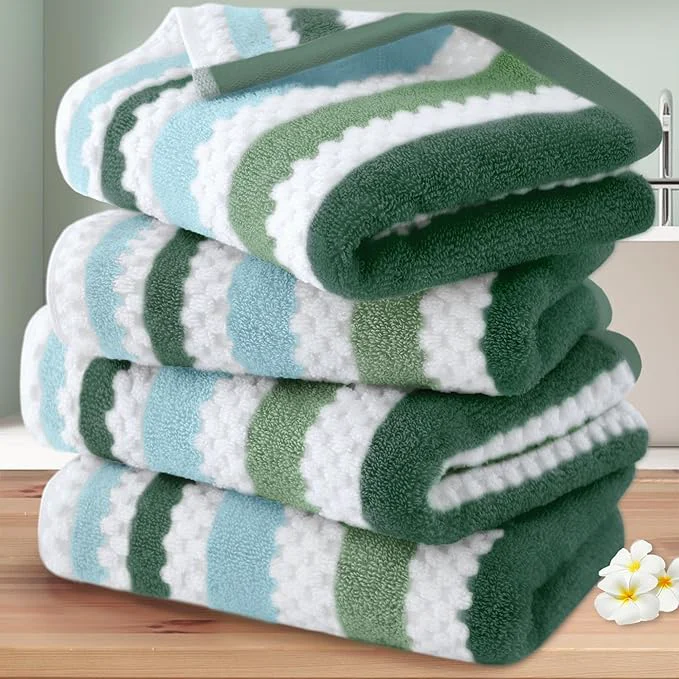 Exceptional Waffle Hand Towels for Bathroom Hand Towel Set of 4 Striped Bathroom Hand World-Class