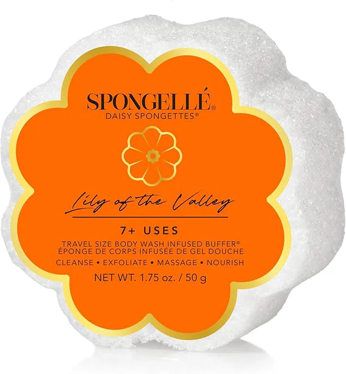 Relaxed Spongellé Lily of The Valley Daisy Spongette Bath Sponge Built-in Body Wash Efficient