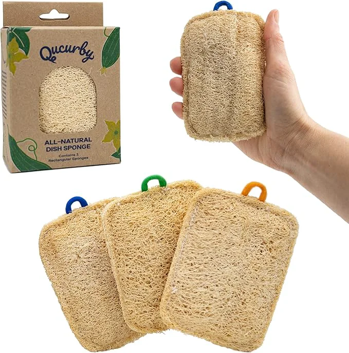 Comfortable All-Natural Loofah Dish Sponge Flexible