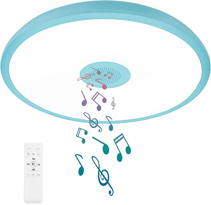 Reliable Sky Blue Waterproof LED Ceiling Light Fixture Music Ceiling Lamp Clean