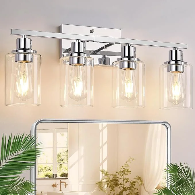 User-Friendly Indoi 4 Light Bathroom Light Fixtures Chrome Vanity Lights Sustainable