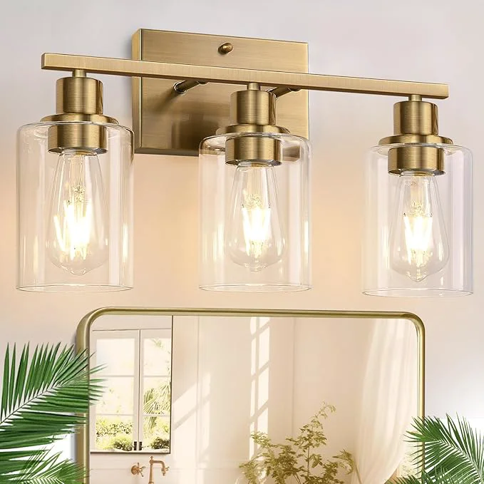 Trusted Indoi 3 Light Bathroom Light Fixtures Brass Vanity Lights Casual