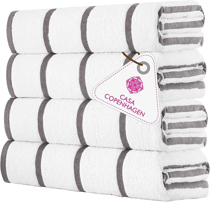 Exceptional CASA COPENHAGEN Cabana Pool 4Pcs Egyptian Cotton Large Designer Beach Crafted