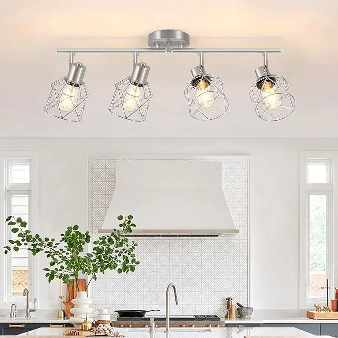 Refined Baocuz 4-Light Kitchen Lighting Fixtures Adjustable Multi-Directional Brushed High-End