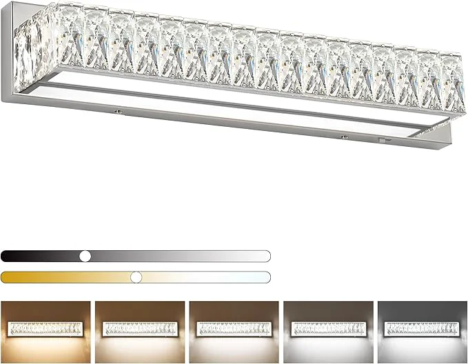 High-End ZUZITO Crystal Vanity Lights for Bathroom 18W LED Bathroom Light Bar Modern Secure