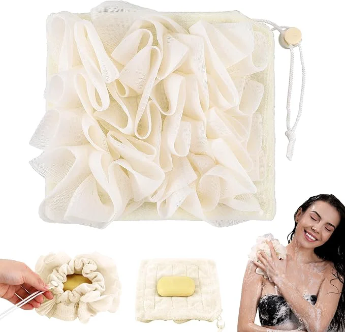Outstanding 1 Pcs Washcloth Loofah Combo 2 in 1 Bath Loofah Sponge Innovative