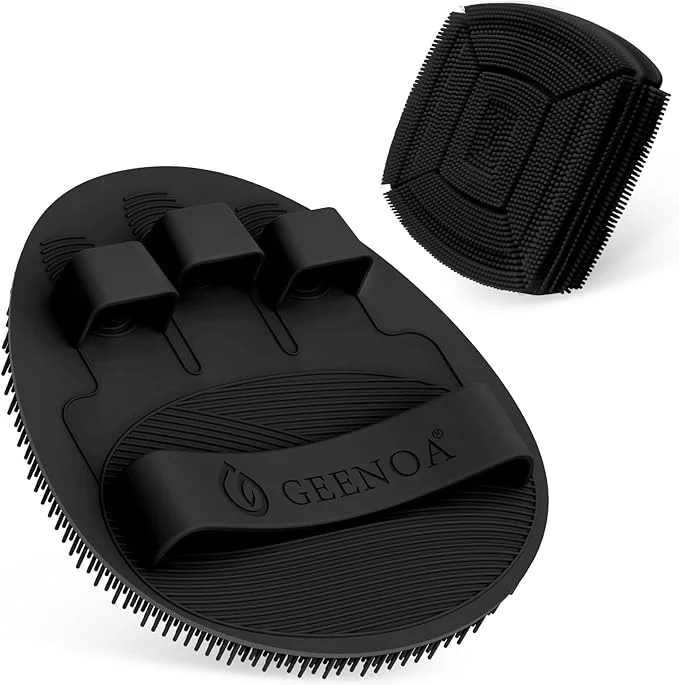 Selected Silicone Body Face Scrubber Set 360° Anti-Slip Hand-fit Silicone Shower Flexible
