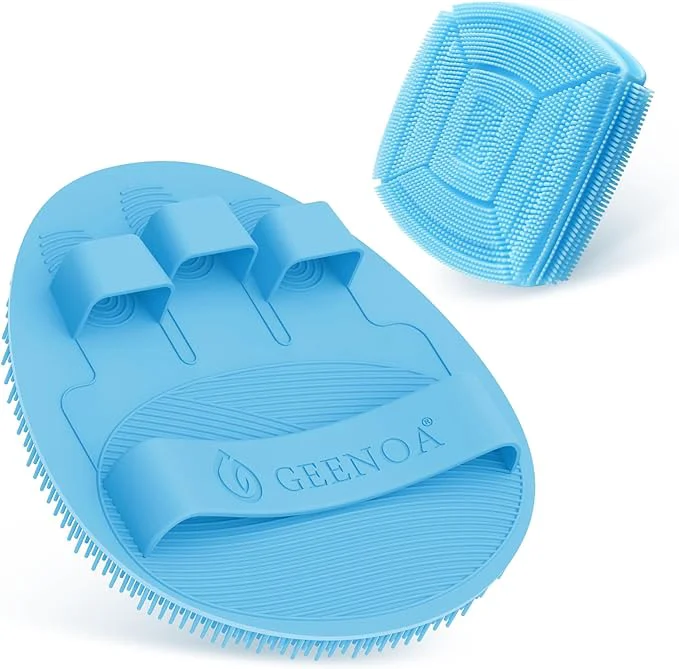 Artisan Silicone Bath Glove Face Scrubber Set 2PCS 360° Anti-Slip Hand-fit Body Optimized