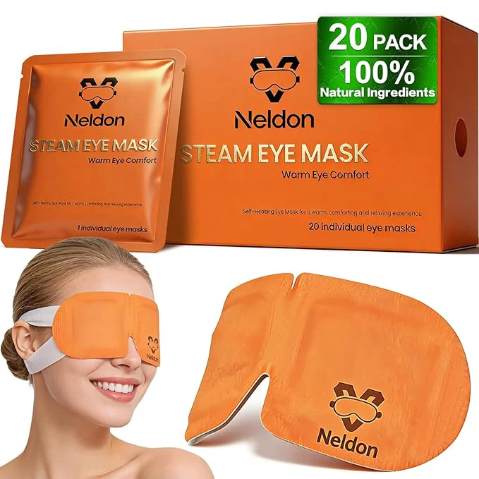 Environmentally Friendly Neldon 20 Pack Steam Eye Mask Disposable Self Heating Heated Warm Compress Soft