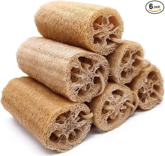 Premium Natural Loofah Sponge METLUCK 6 Pack Organic Loofah Exfoliating Body Reusable