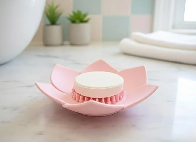 Refined MESMOS Lotus Shower Steamer Trays Silicone Soap Holder Small Shower Steamer Fashionable