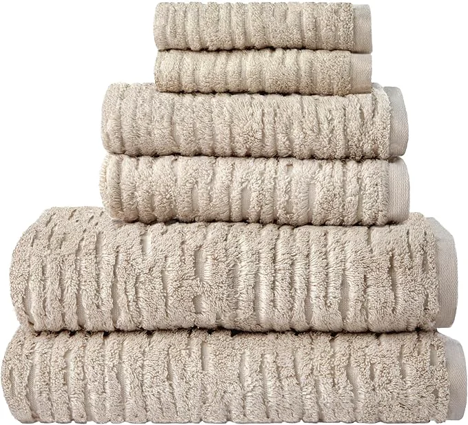 Traditional SKL Home CloudSoft Cotton Luxury 6-Piece Towel Set 600 GSM Ultra Plush Fast