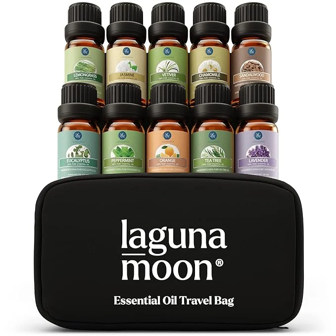 Quality Lagunamoon Essential Oils Set 10 Piece Aromatherapy Oil in Portable Bag Reliable