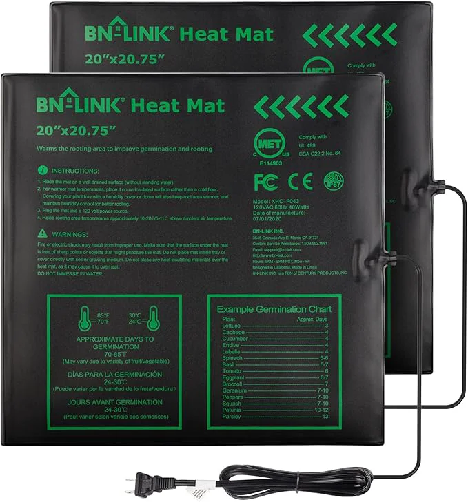 Lightweight BN-LINK Seedling Heat Mat Warm Hydroponic Heating Pad Waterproof 20 x 20.75 Authentic