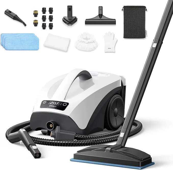 Functional Steam Cleaner 40s Fast Heating-0.66Gal Large Tank-21 PCS Kit-No Cooling-Refill Specialty