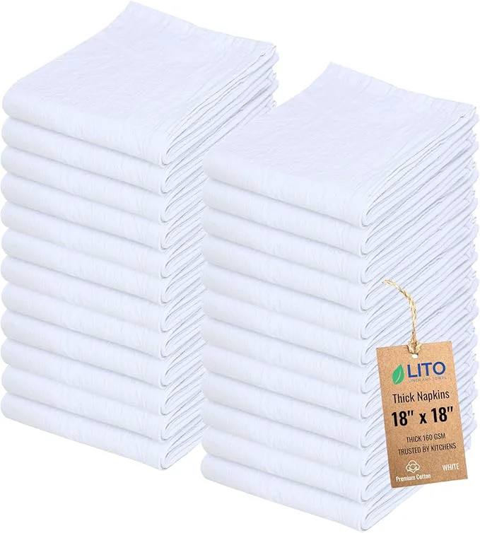 Crafted Thick Cotton Napkins – Flour Sack Napkin Optimized