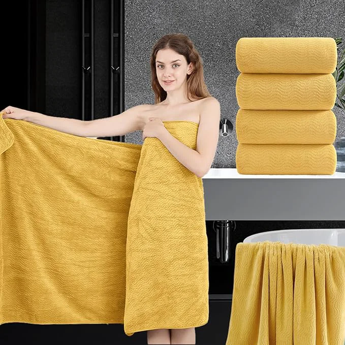 Excellent 4 Piece Extra Large Bath Towel 35 x70 Oversized Bath Sheet Bath Towel Set Reliable
