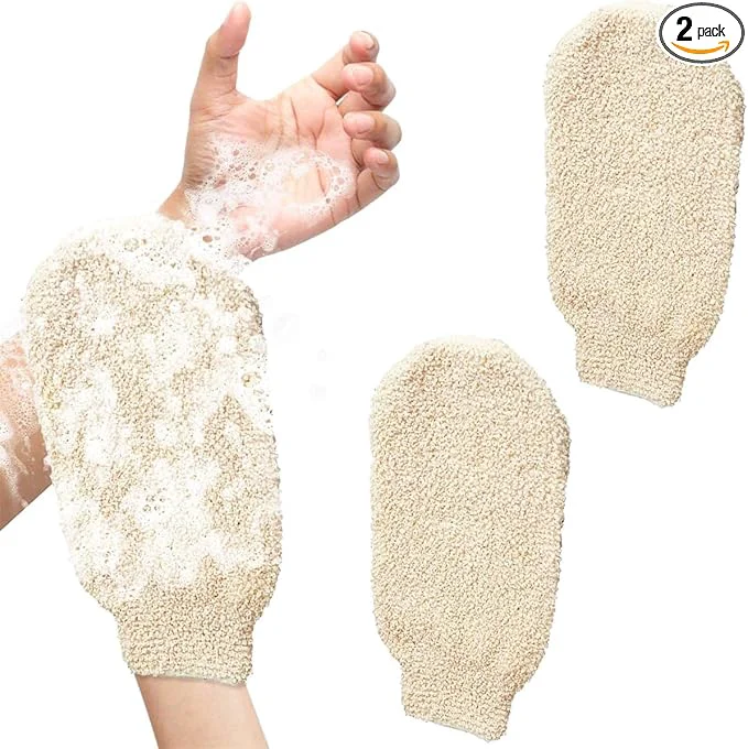 Proven 2 Pcs Exfoliating Gloves Bath Shower Gloves Mitts Bamboo Fiber Bath Body High-End