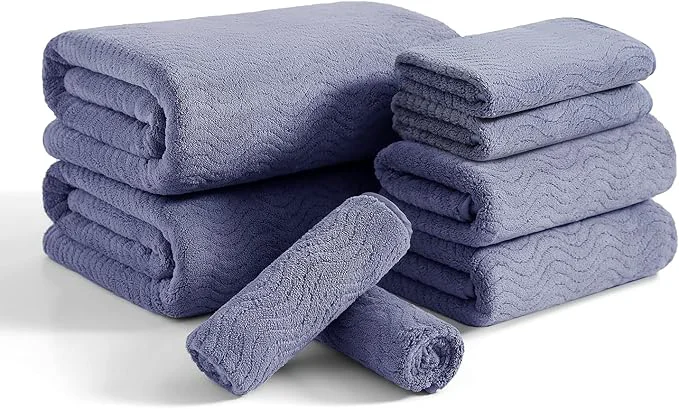 Exclusive 8 Piece Bath Towel Set 2 Oversized Large Bath Sheet 2 Hand Towels 4 Responsible