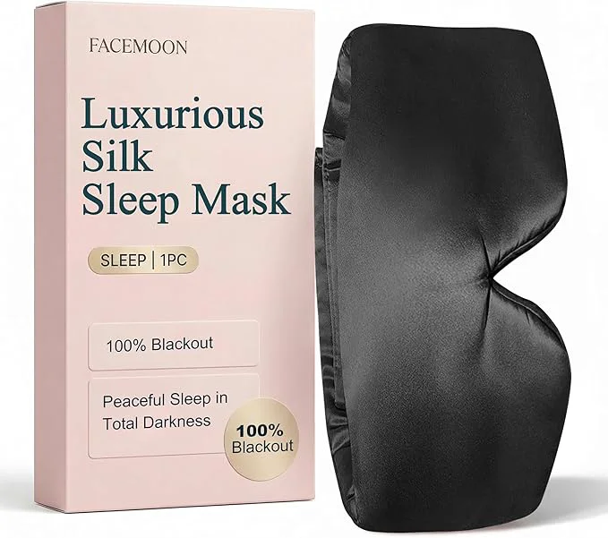 Sustainable Silk Sleep Mask for Side Sleepers Eye Mask for Sleeping Women Men Detailed