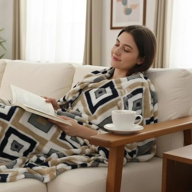 Practical Electric Heated Blanket Throw Size 50 x 60 Reusable