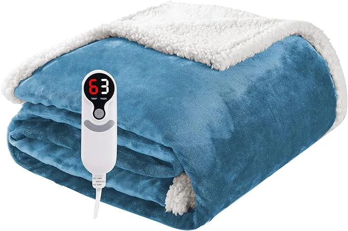 Sustainable Electric Heated Blanket Throw Size 50 x60 Soft Flannel Stylish