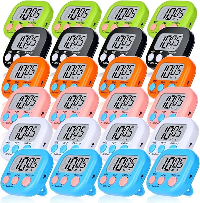 Premium Material Mwellewm 24 Pcs Digital Timers for Classroom Kitchen Timers for Cooking Small Genuine