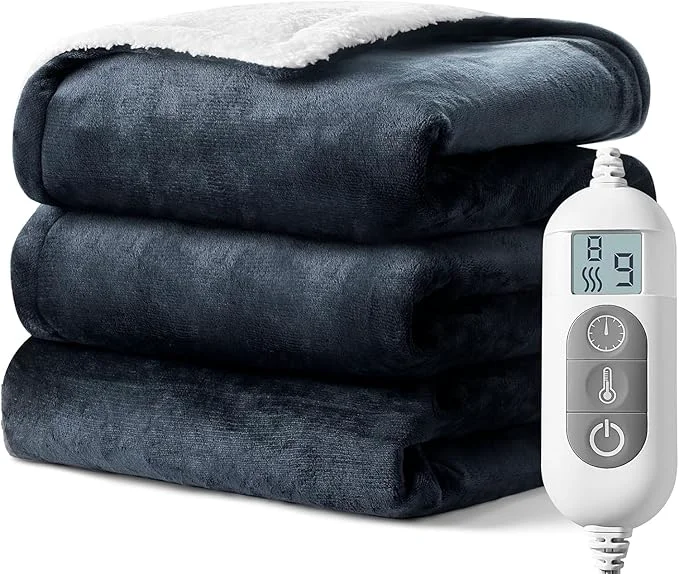 Natural Heated Blanket Soft Flannel Heated Throw Blanket Fast Heating Electric Throw Breathable