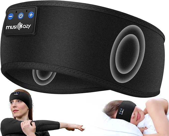 Powerful MUSICOZY Sleep Headphones Headband Wireless Earbuds Earphones Sweat Resistant Green