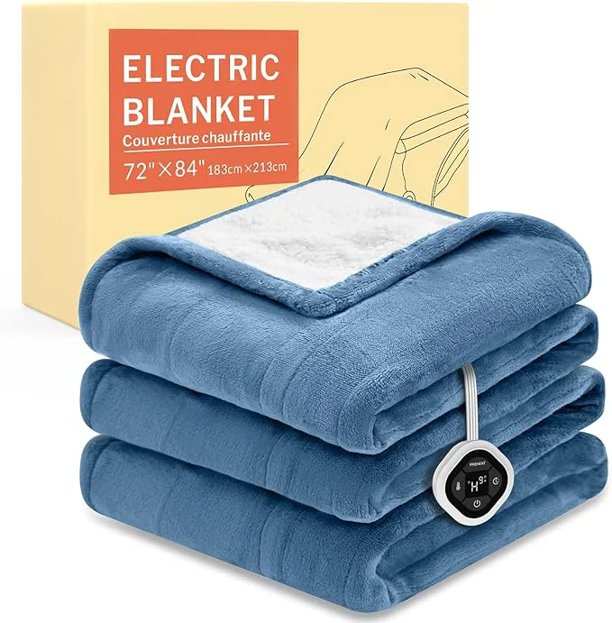 Practical HOMLYNS LuxeHeat Heated Blanket Electric Blanket Full Size Soft Flannel Sherpa Carefully Designed