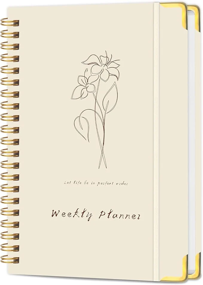 High-End Undated Weekly Planner with Metal Corner Hardcover Notebook A5 Size Journal Advanced