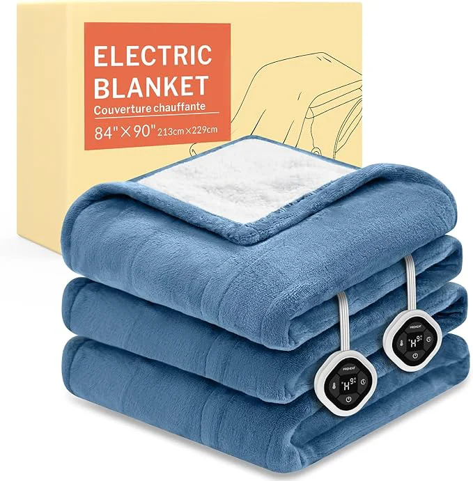 Unique HOMLYNS LuxeHeat Heated Blanket Electric Blanket Queen Size Soft Flannel Prestigious
