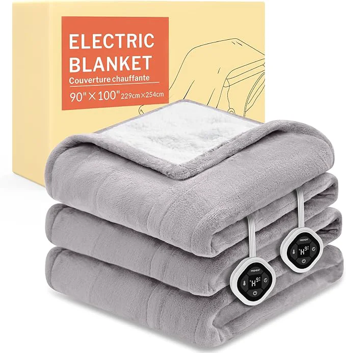 Artisan HOMLYNS LuxeHeat Heated Blanket Electric Blanket King Size Soft Flannel Sherpa Long-Lasting