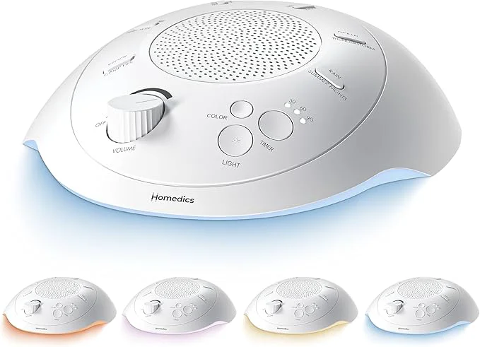 Original Homedics Sleep Better Portable Sound Machine Night Light 12 Soothing Sounds Clean
