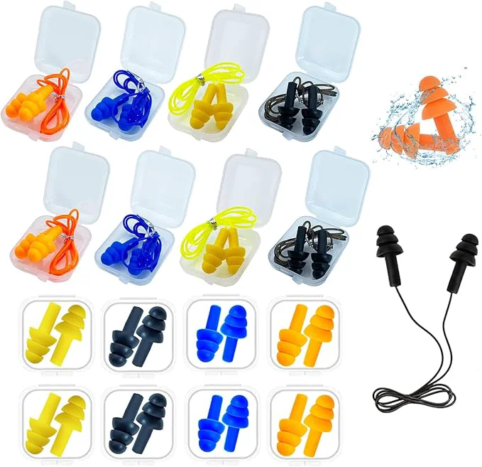Professional Ear Plugs for Sleeping 16 Pairs Noise Canceling Soft Reusable Silicone Selected