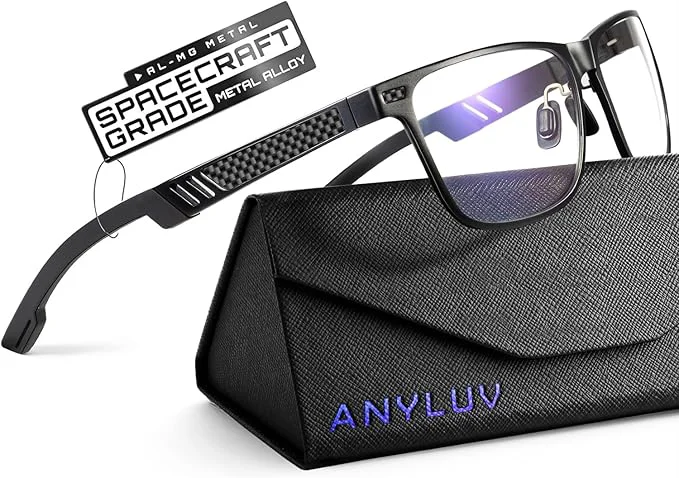 Functional ANYLUV Blue Light Blocking Glasses Men Computer Gaming Glasses Lightweight Traditional
