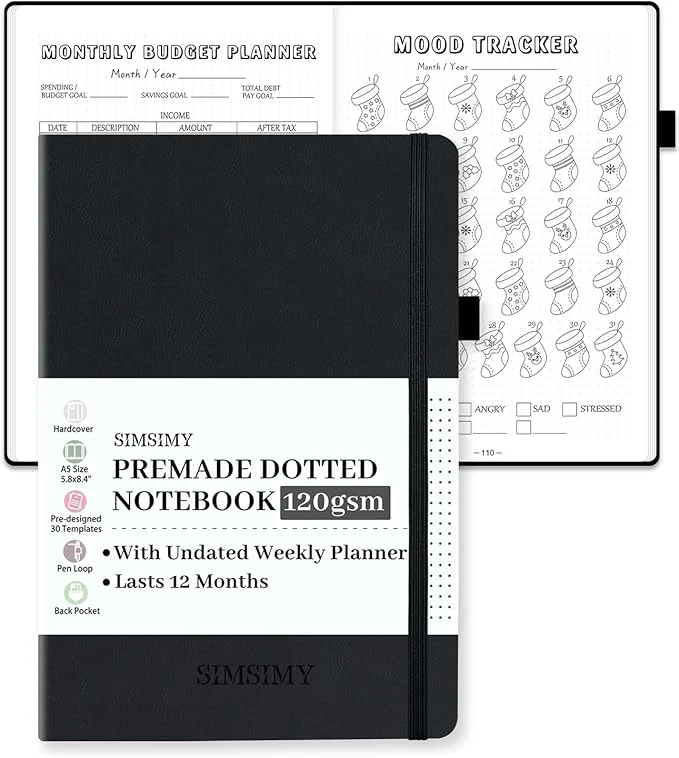 Optimized Premade Dotted Journal Notebook Healthy