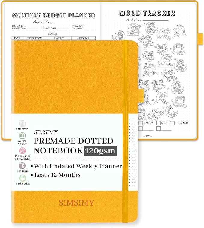 Excellent Premade Bullet Dotted Journal Notebook Pre-made Dot Grid Journaling Practical