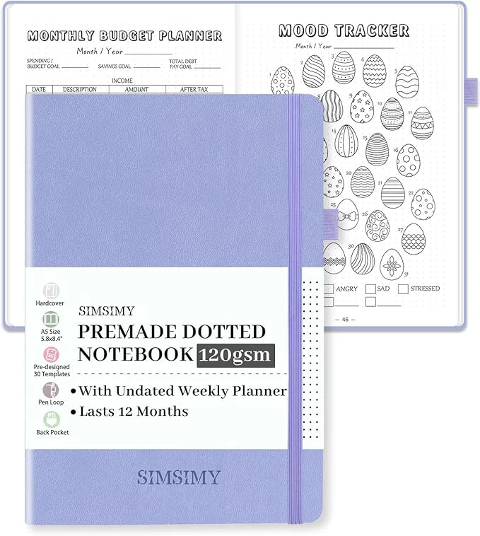 Comfortable Premade Dotted Journal Notebook Sophisticated