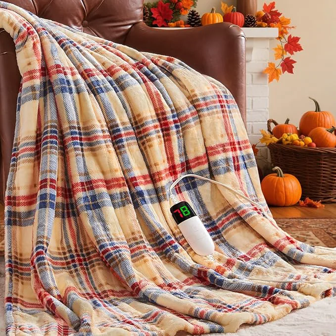 Secure Brown Heated Blanket Electric Throw 50X60 Heating Throw Innovative
