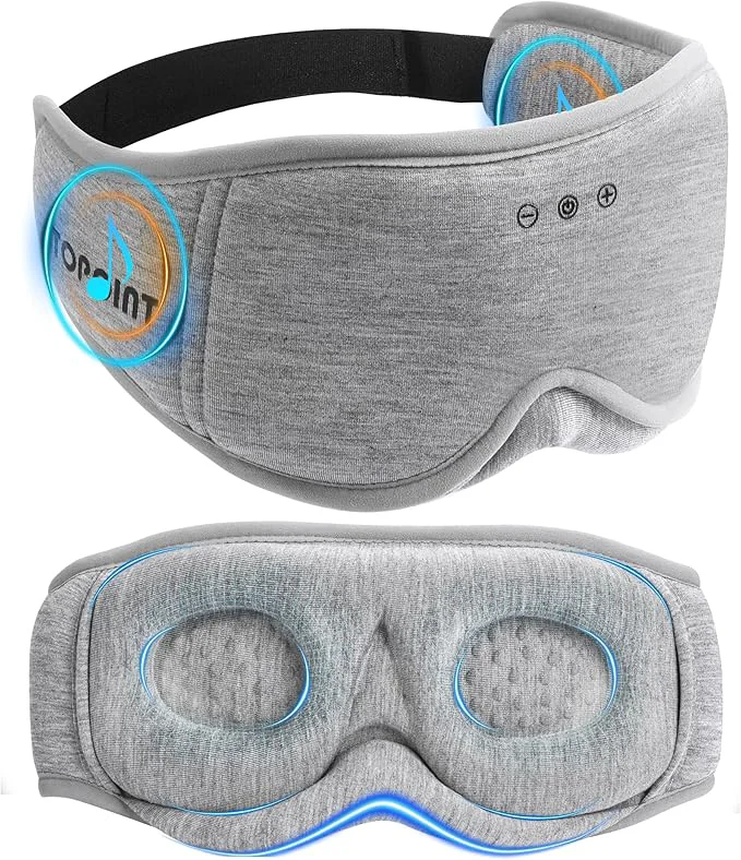 Fashionable Sleep Mask with Headphones Bluetooth 5.4 TOPOINT 3D Eye Mask Blackout with Contemporary