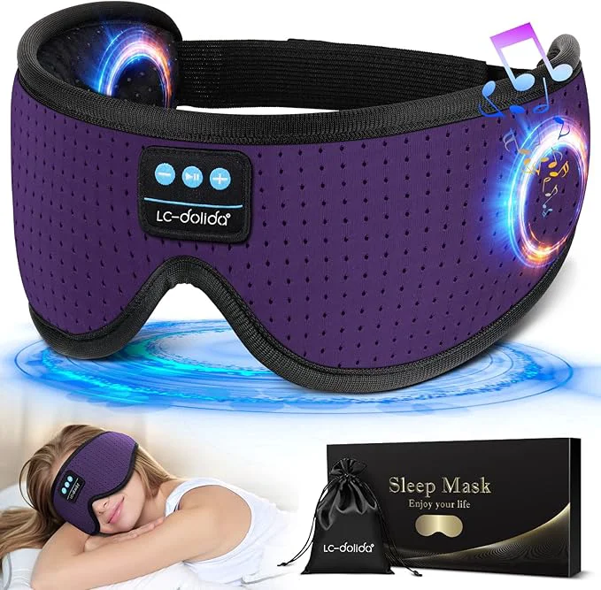 Carefully Designed LC-dolida Sleep Headphones Sleep Mask Reliable
