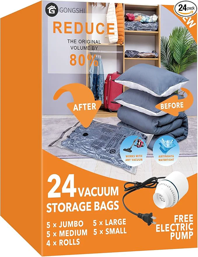 Genuine GONGSHI Vacuum Seal Bags for Clothing Travel Home Storage Travel Vacuum Bags Carefully Designed